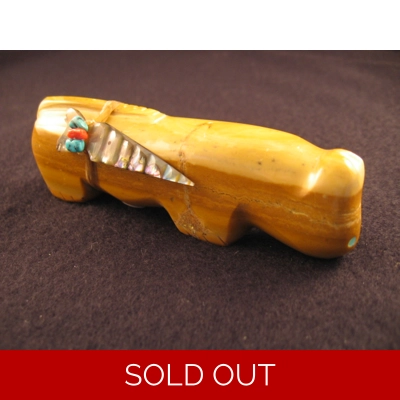 Dolomite Mountain Lion 3-1/2" L x 1-1/4" H by Lena Boone Authentic Zuni Art